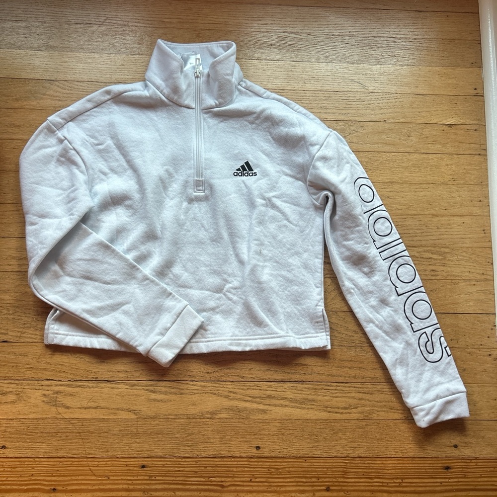 Adidas White Cowl Neck Women's Sweater